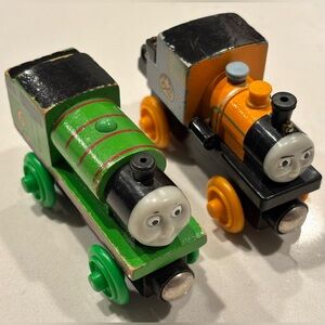 Vintage Collectible Thomas & Friends Wooden Railway Trains Percy and Dash